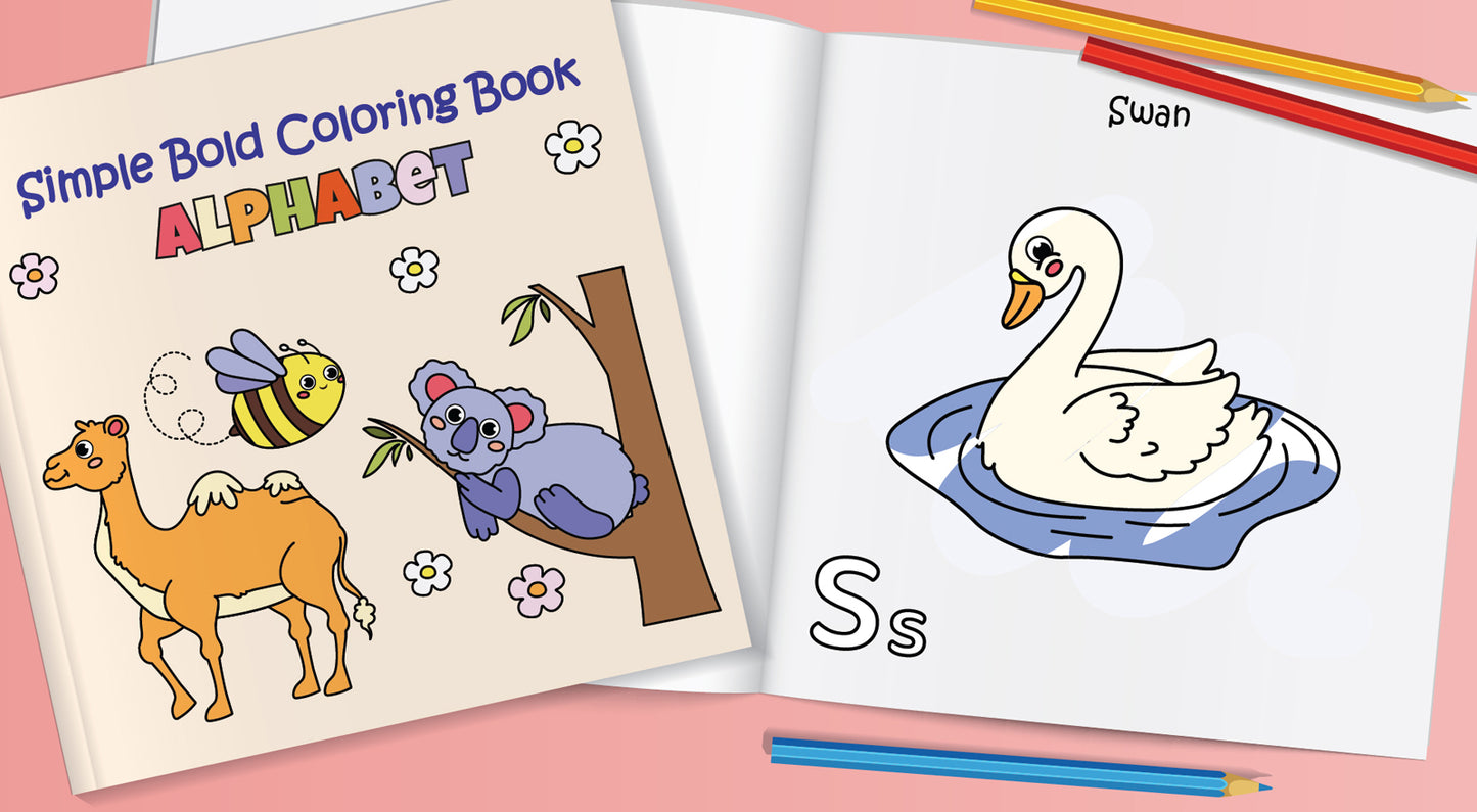 Alphabet. Simple Bold Coloring Book.