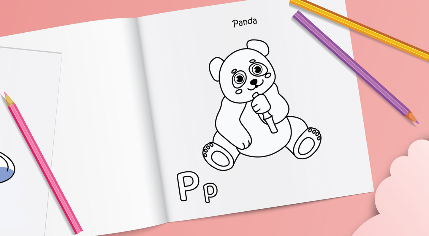 Alphabet. Simple Bold Coloring Book.
