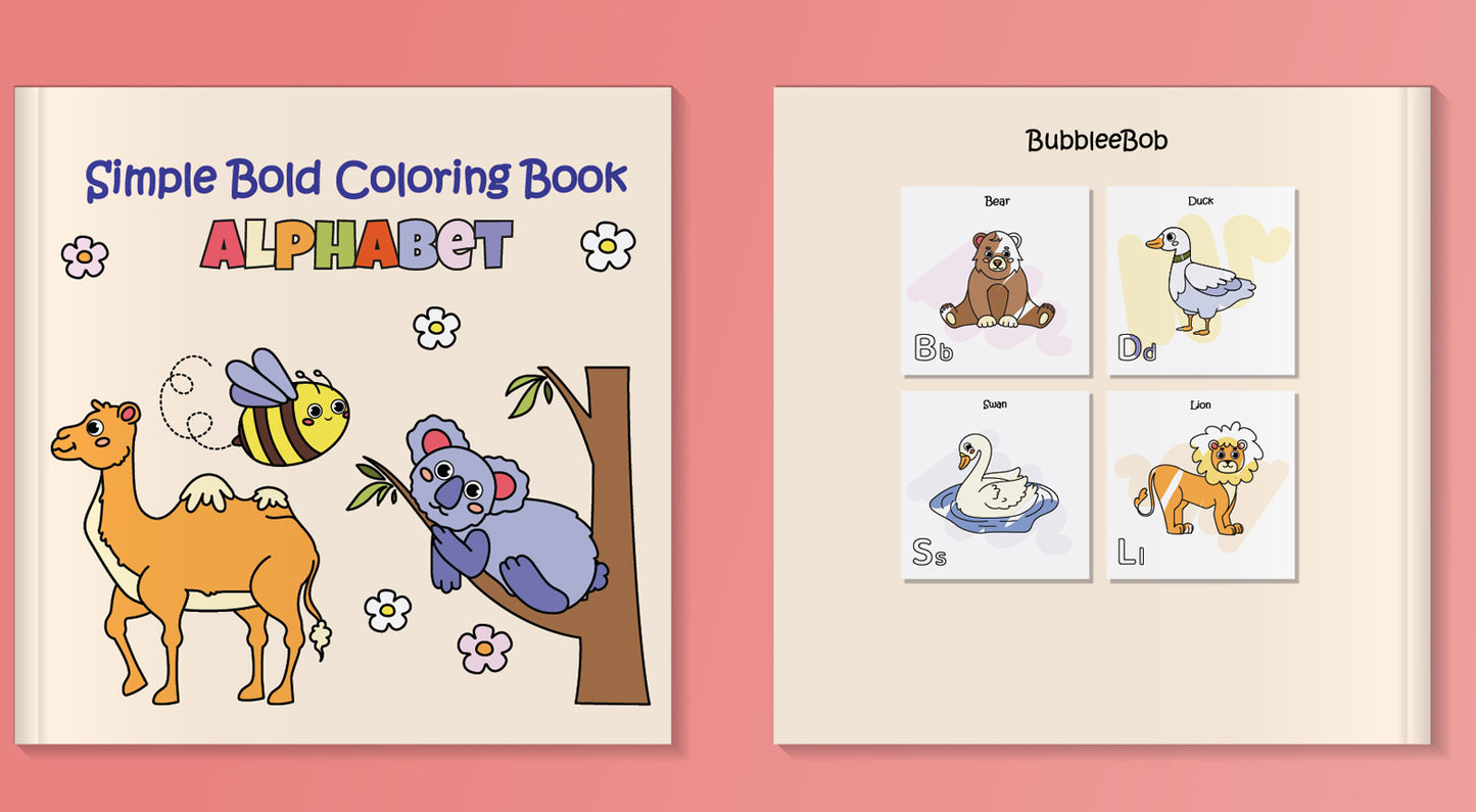 Alphabet. Simple Bold Coloring Book.
