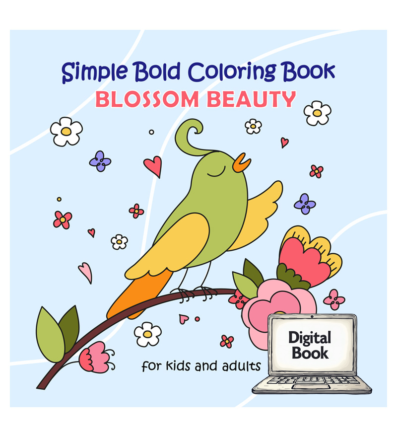 Simple Bold Coloring Book. Blossom Beauty.