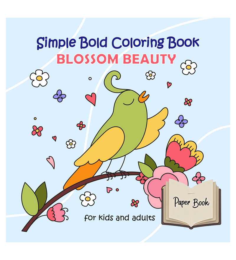 Simple Bold Coloring Book. Blossom Beauty.