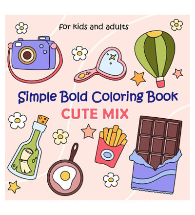 Simple Bold Coloring Book. Cute Mix.