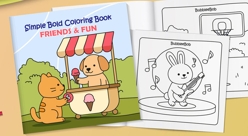 Simple Bold Coloring Book. Friends & Fun.