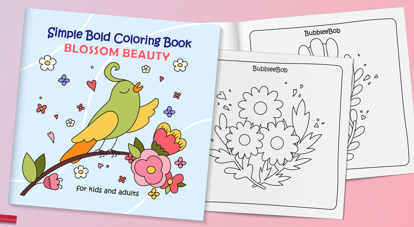 Simple Bold Coloring Book. Blossom Beauty.