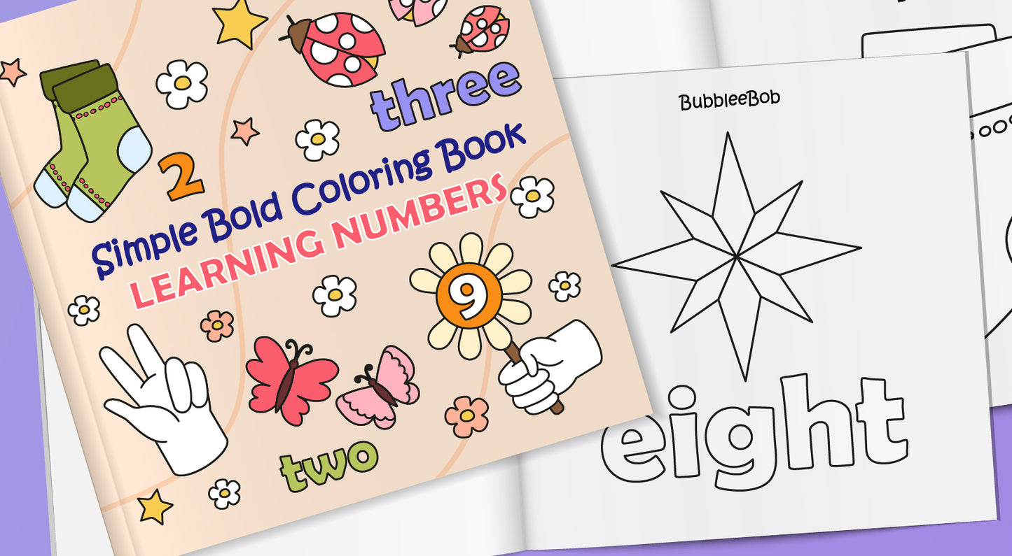 Simple Bold Coloring Book. Learning Numbers