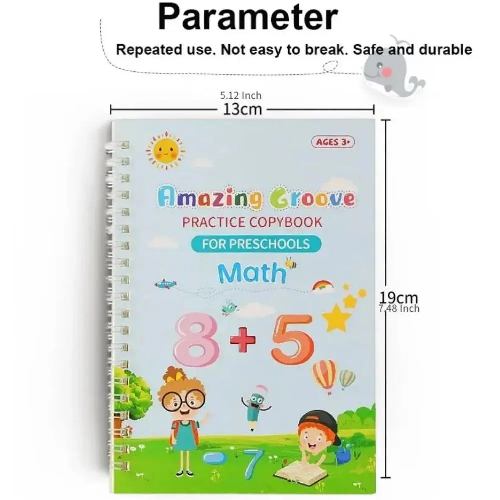 Reusable English Writing Practice Book for Kids Wipe Clean Magic