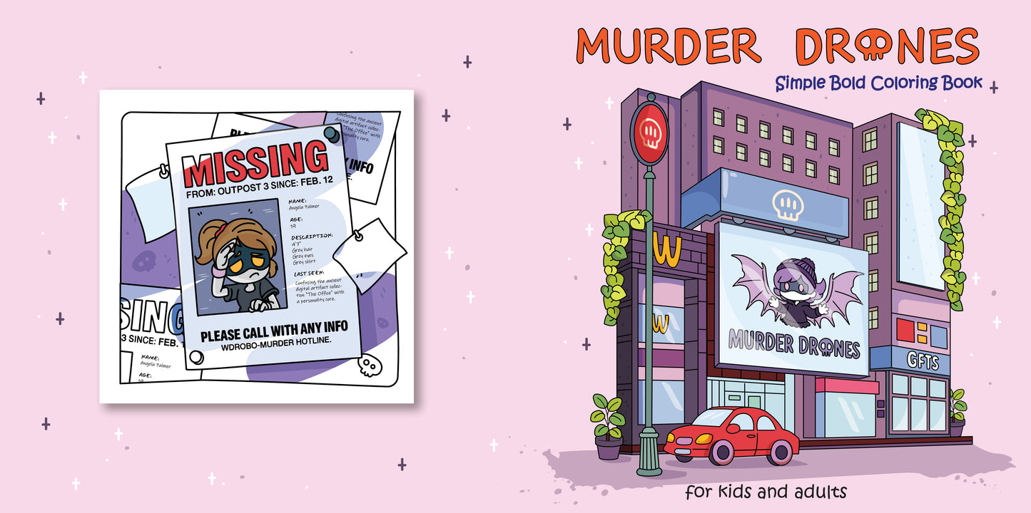 Murder Drones. Simple Bold Coloring Book