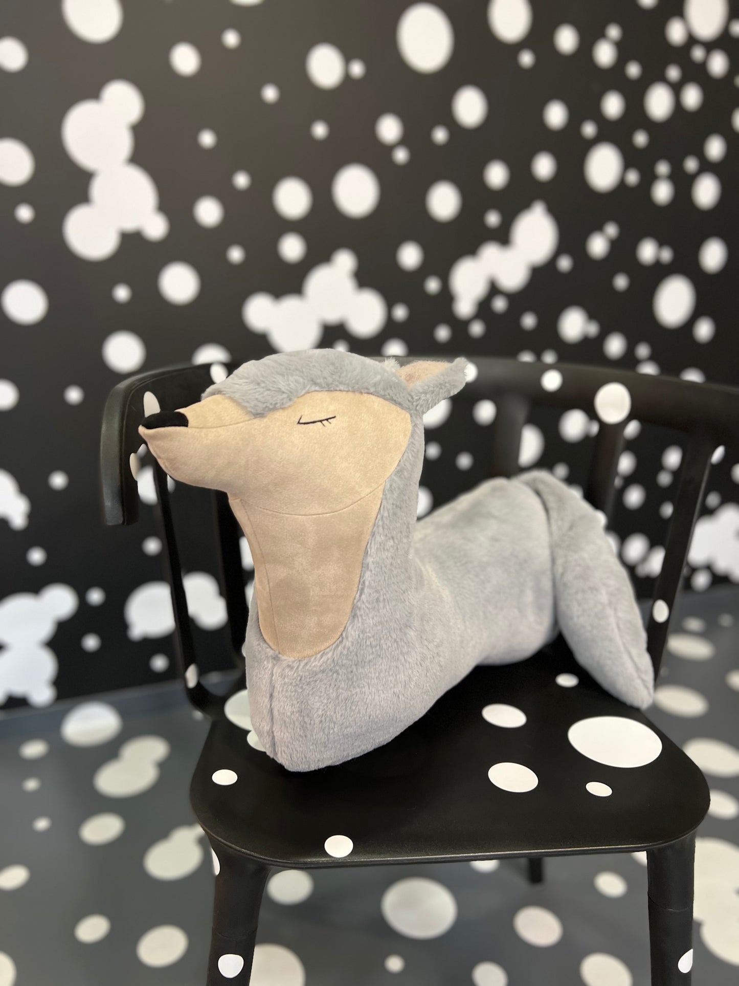 Handmade 45cm Wolf Toy Pillow – Soft, Cozy, and Reassuring